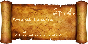 Sztanek Levente névjegykártya