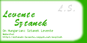 levente sztanek business card